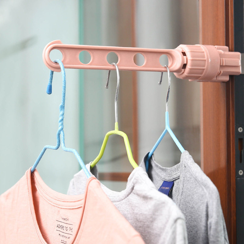  Japan-style plastic clothes hanger window frame hanging clothes hangers for people to dry socks Children's clothes Clotheshorse Clothes Closet