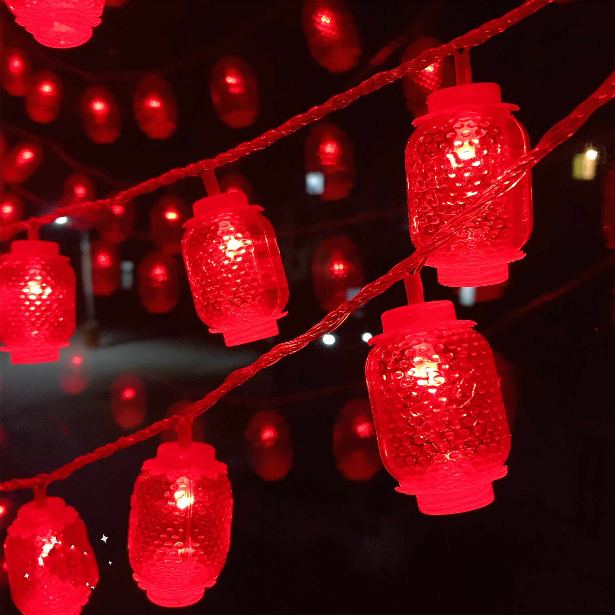 New Year's Chinese knot led lights flashing lights string lights full of stars festival decoration small red lanterns Spring Festival festive New Year