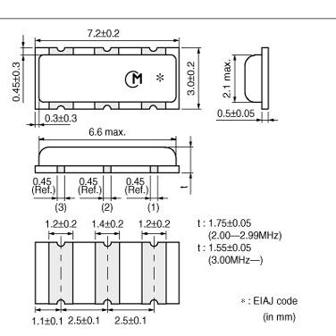 CSTCC10M00G53-RO 贴片陶瓷晶振 村田三脚 SMD-3P 10M 10MHZ 3*7m