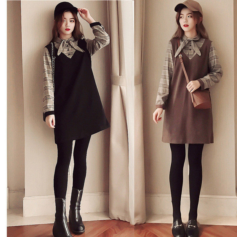 Gestational Dress Spring Dress Trendy Fashion Models New Dress 2021 Blouses Net Red Suit Spring Autumn Season Korean version Long sleeves