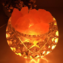 Crystal salt lamp rose salt aromatherapy small table lamp creative yoga hall decorative lamp dimmable bedroom bedside night light