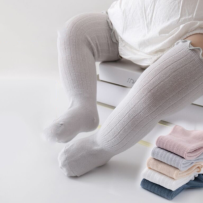 婴儿宝宝过膝纯棉长筒袜2双装