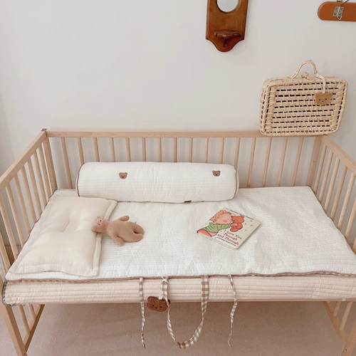 Корейская кроватка, портативный детский стеганый матрас для детского сада, с медвежатами