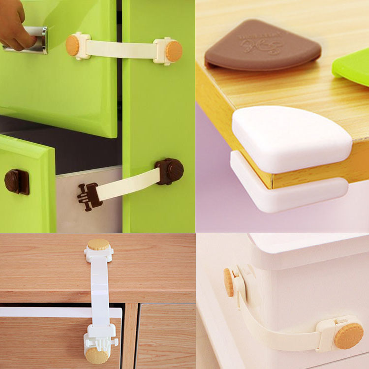Baby baby safety protection anti-collision angle infant refrigerator lock toilet lock cabinet door lock drawer lock buckle lock