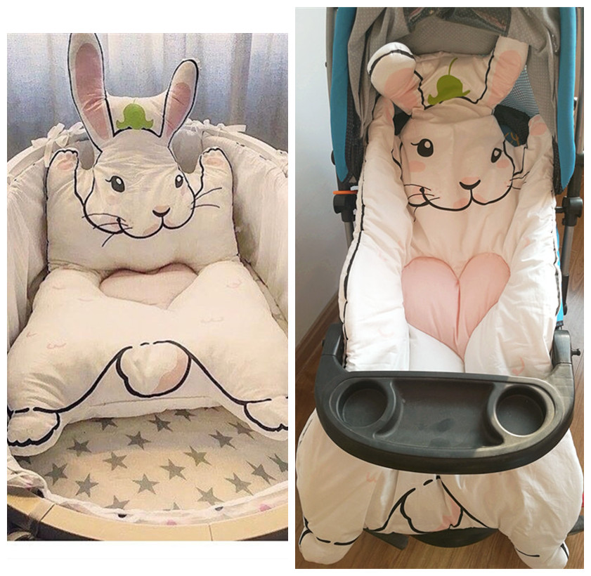 ins explosion style baby stroller warm pad cushion baby mattress thickened bunny raccoon game pad tent pad