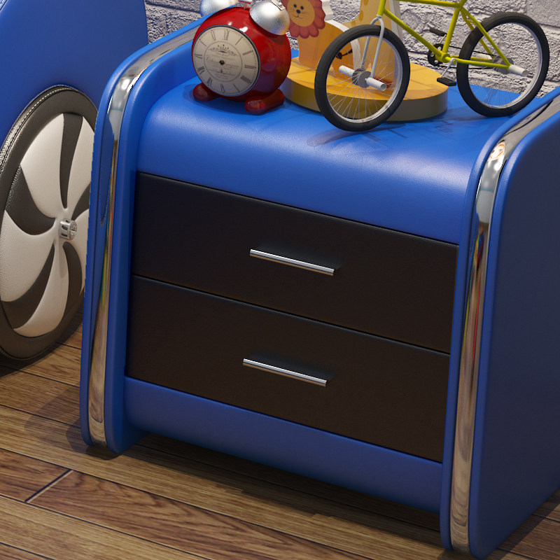 Modern bedroom bedside table fashion simple drawer storage leather bedside cabinet furniture custom