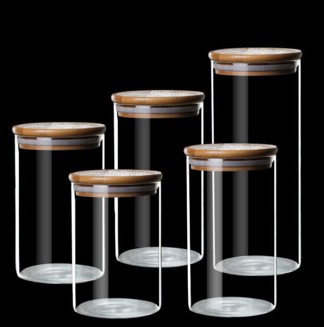 Bar Nightclub lead-free glass wooden plug sealed candy cylinder dry fruit cocktail decoration sealing tank