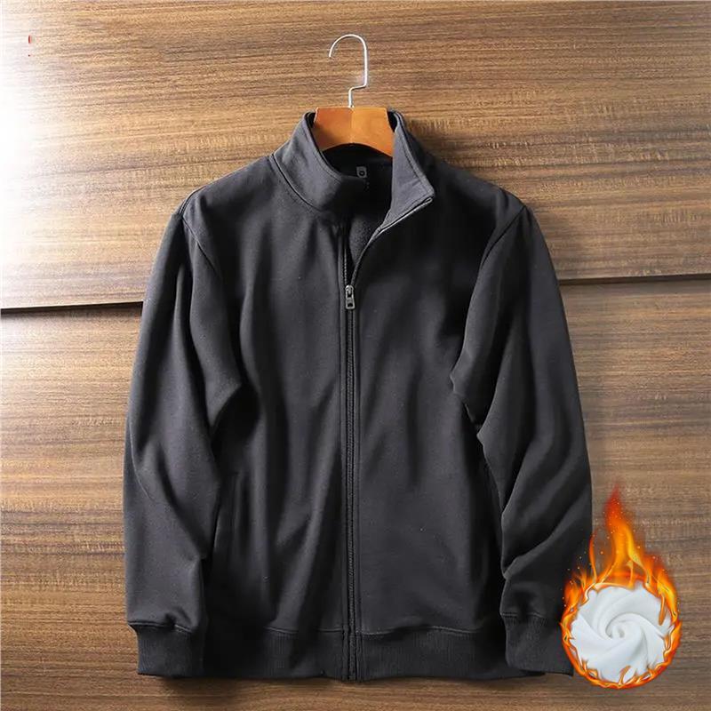 Zippered Stain-Resistant Men's Loose Jacket, Wear-Resistant Outdoor Workwear, Fleece Sweatshirt, Autumn and Winter Coat, Cardigan, Stand-Up Collar Zippered Stain-Resistant Men's Loose Jacket, Wear-Resistant Outdoor Workwear, Fleece Sweatshirt, Autumn and Winter Coat, Cardigan, Stand-Up Collar