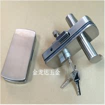 Luxury square glass handle door lock Double door handle Glass intermediate lock Frameless glass door lock