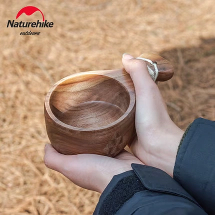 Природа Хайк Мори Мори Черный персиковый чашка дерева с твердым деревом чашка водяной чашки, оборудованная чайной чашкой