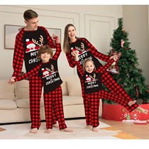 Xmas Family Look Outfits Santa Claus Print Mom Daughter Dad