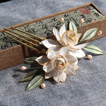 Gardenia Hair Comb Tangle of Flowers Sketching Gold Gust Han Fu Accessories Hair Hairpin Hairpins Retro Pearl Hair Accessories Hairpin Clips Little Fresh