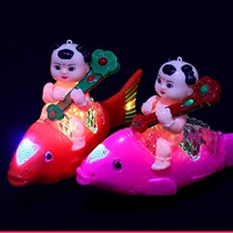 Electric swinging fish luminous music flash projection simulation can run and call babies boys and girls infant childrens toys