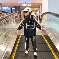 Childrens boys autumn suit 2021 new spring and autumn foreign style autumn boy reflective Net red clothes tide