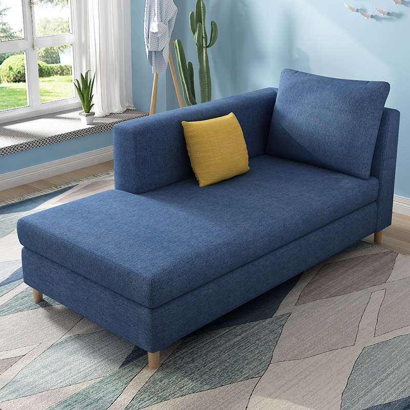 Modern minimalist living room fabric sofa chaise longue removable and washable solid wood chaise lounge chair bedroom balcony hotel beauty couch