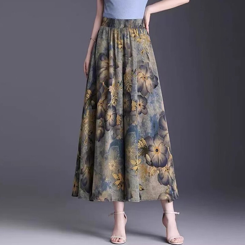 2026 New Style Culottes for Women, High-Waisted, Loose-Fitting, Printed, Summer Thin Ice Silk Casual Wide-Leg Pants Skirt 2026 New Style Culottes for Women, High-Waisted, Loose-Fitting, Printed, Summer Thin Ice Silk Casual Wide-Leg Pants Skirt
