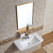 New balcony stainless steel bracket wash basin with mirror integrated ceramic basin 41 wide small apartment washstand