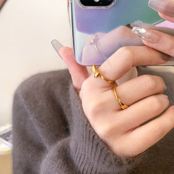 여성을위한 대형 크기 반지 지방 mm bow mobius 링 틈새 틈새 디자인 간단한 두꺼운 손가락 지방 남자 색인 핑거 링