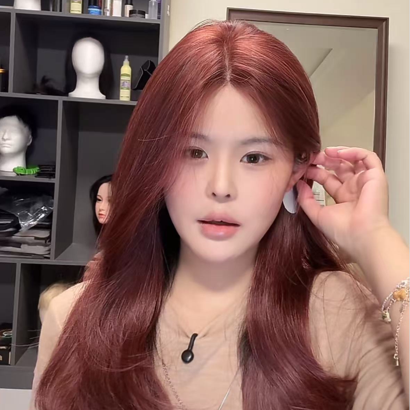 Foggy Series "Mermaid" Red-Brown Curly Synthetic Full Head Wig with Large Scalp and Needle-Like Texture Foggy Series "Mermaid" Red-Brown Curly Synthetic Full Head Wig with Large Scalp and Needle-Like Texture