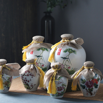 Jingdezhen ceramic wine bottle 1 kg 2 kg 5 kg 10 kg antique wine jar sealed wine set blank small wine jug