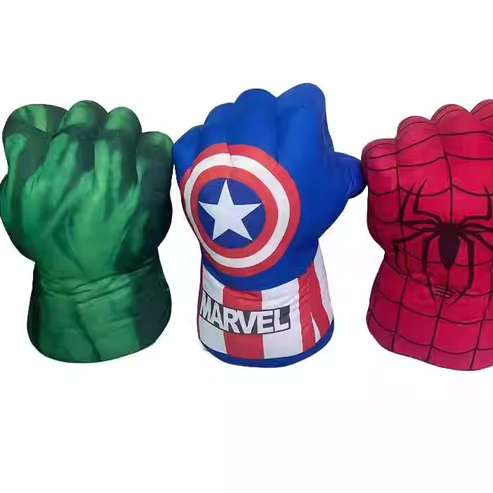 Hulk Boxing Gloves Spider Captain America Gloves Hulk Green Fist Plush Stress Relief Toy for Children
