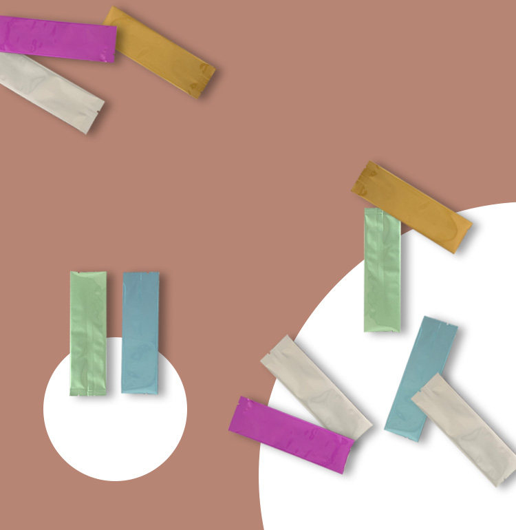 Bar Colored Aluminum Foil Bag Coffee Powder Milk Tea Meal Powder Protein Powder Bagging Small Strip Packing Bag