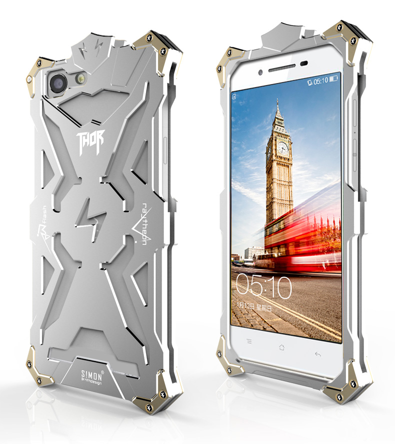 SIMON THOR Aviation Aluminum Alloy Shockproof Armor Metal Case Cover for OPPO R1 R1C R1S R800 R8007 R829T R8200 R8205 R8207