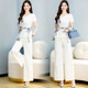 Professional suit women's summer 2022 new fashion high-end European goods temperament goddess fan thin section wide-leg pants two-piece set