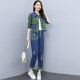 European Station Denim Suit Women 2023 Spring and Autumn New Casual Fashion Western Style Age-Reducing Short Coat Pants Two-piece Set