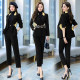 High-end professional suit female 2022 autumn new fashion temperament goddess fan age reduction overalls suit two-piece suit