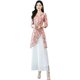 Chiffon wide-leg pants suit women's summer 2022 new fashion western style age-reducing high-waisted thin two-piece suit trendy