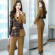 High-end professional suit female 2023 spring and autumn new fashion capable temperament goddess fan suit wide-leg pants two-piece suit