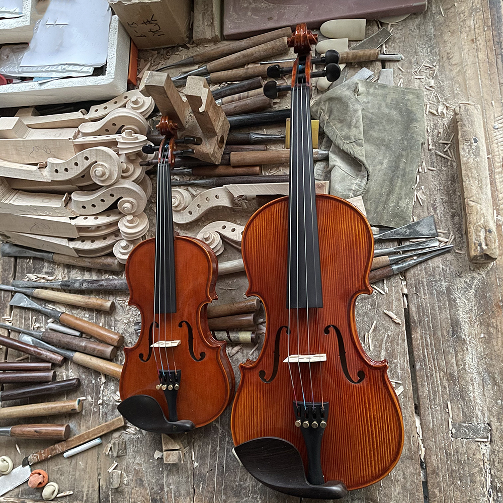 YouYue pure handmade violin solid wood exam beginner quasi-professional grade adult children's musical instrument tiger pattern playing