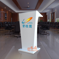 Customized acrylic podium white reception desk conference table creative podium welcome Station Mobile
