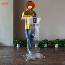 Acrylic podium front desk reception desk church chanting desk host speech simple guest desk Creative Mobile