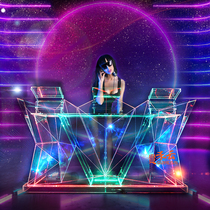 ktv box plate led movable dj table disc player full bar mixer transparent glowing front table table