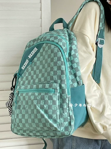 Оригинальный небольшой дизайнерский вместительный и большой ранец, сумка через плечо для школьников, брендовые шахматы, рюкзак, тренд сезона, в корейском стиле