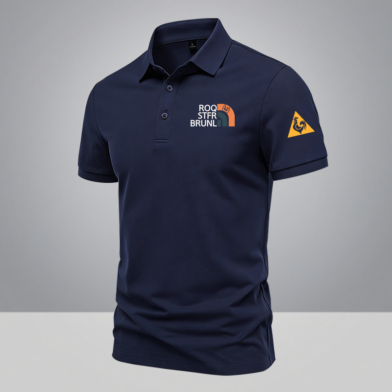 European Brand Mesh Pique Pure Cotton Men's Polo Shirt Casual Business Cool Youth Short-Sleeved Men's Top with Collar