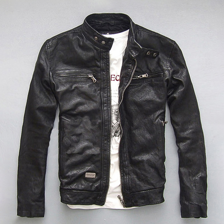Factory Clearance Sale Men's Genuine Leather Slim Fit Biker Sheepskin Leather Jacket Cowhide Autumn Coat Factory Clearance Sale Men's Genuine Leather Slim Fit Biker Sheepskin Leather Jacket Cowhide Autumn Coat