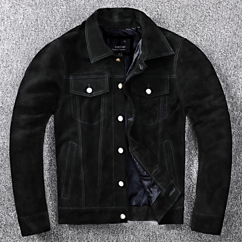 Special Offer: Men's Genuine Leather Motorcycle Jacket in Denim Style, Slim Fit, Made of First Layer Cowhide Suede Special Offer: Men's Genuine Leather Motorcycle Jacket in Denim Style, Slim Fit, Made of First Layer Cowhide Suede