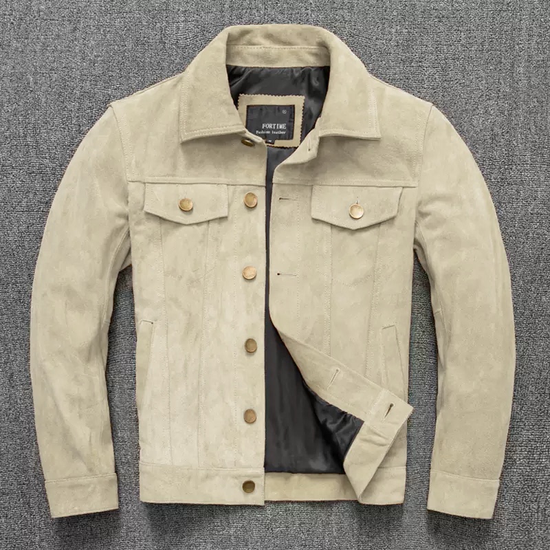 Special Offer, Two-Layer Suede Cowhide Genuine Leather Jacket, Men's Denim Leather Jacket, Autum Slim Short Leather Jacket Special Offer, Two-Layer Suede Cowhide Genuine Leather Jacket, Men's Denim Leather Jacket, Autum Slim Short Leather Jacket