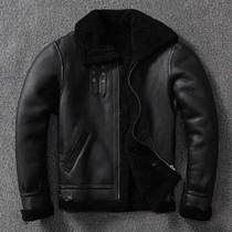 Pakistan original ecological leather wool one lamb fur leather men large size thick warm American B3 jacket