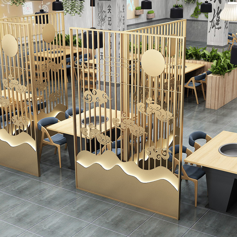 Modern Iron Art Screen Partition Wall Hotel Office Iron Art Partition Living Room Genguan Partition Decorated Screen Fence
