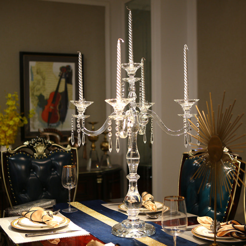 Crystal Candle Holder Brief Modern Wedding Celebration Wedding NORDIC Romantic Dining Room Candlelight Dinner Props Candleholder for Home