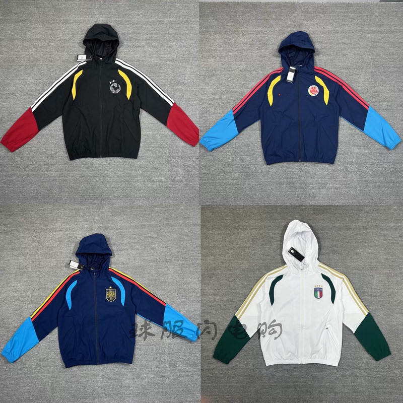 2026 Germany Spain Italy Trench Coat Jacket Colombia Football Uniform Long-Sleeved Coat Spring and Autumn Sportswear