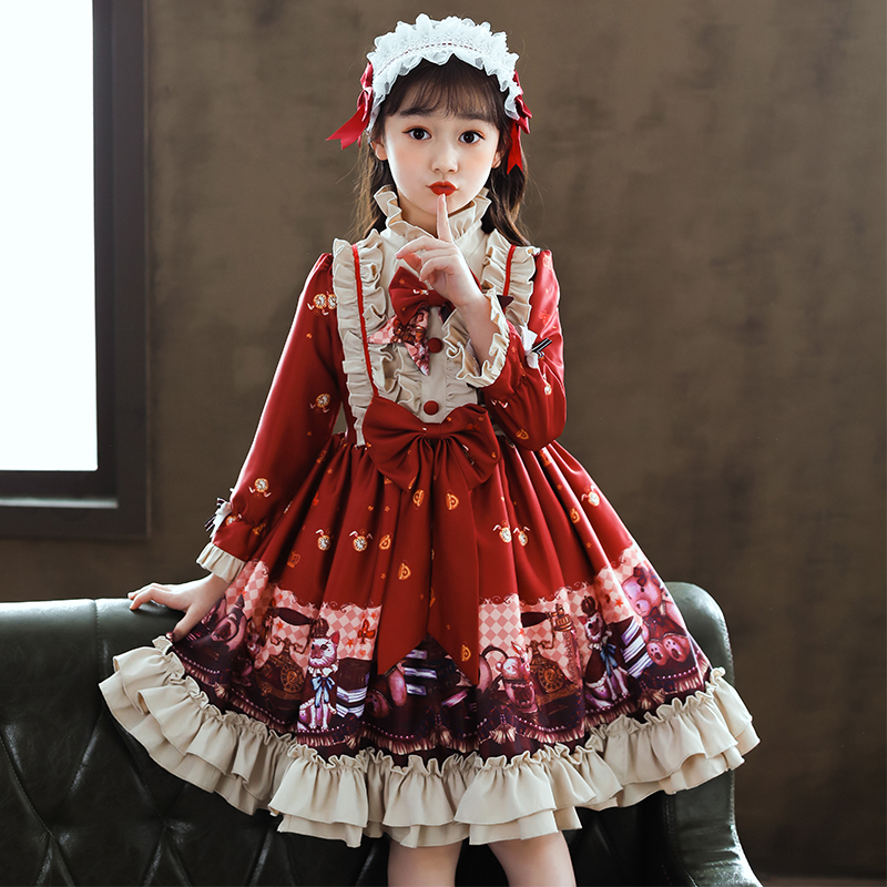 Girls Lolita princess dress 2021 spring new embroidered little girl dress lolita children's skirt