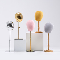 Childrens head mold props display stand hat model hair stand clothing store props electroplated iron hat rack hat holder