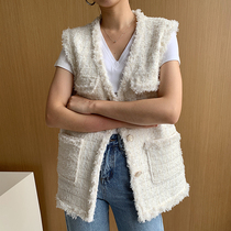 Positive mother custom small fragrance style waistcoat women tweed fashion temperament wear sleeveless coat vest autumn and winter coat