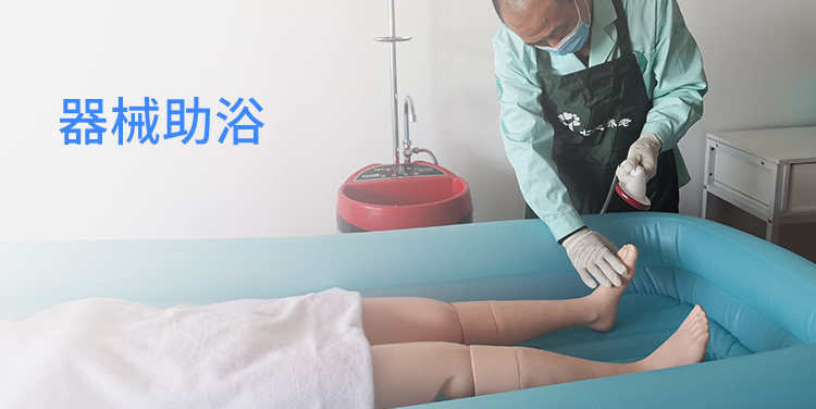 Elderly assistant bath door to bed for paralysed elderly in bed-bed platform shower