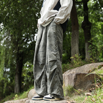 Mountain Ensemble Camouflaged Frock Pants Male Tide Card High Street Casual Functioning Wind Loose ruffes handsome draw Rope Wide Leg Straight Drum Long Pants